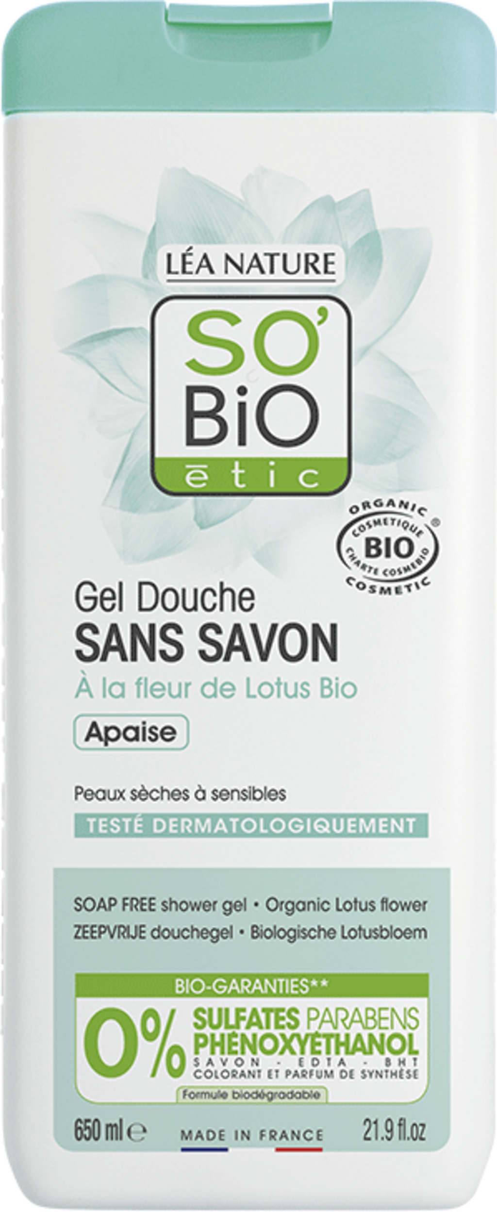 L A Nature So Bio Tic Gel Douche Sans Savon La Fleur De Lotus Bio