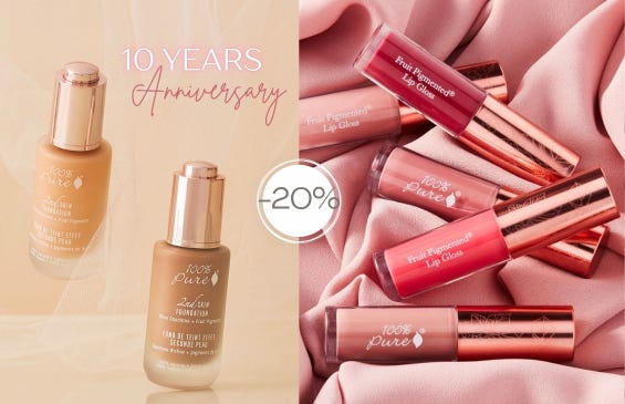 10 Years of 100% Pure. 20% Thank-You Discount