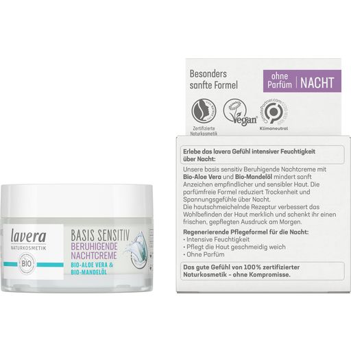 Lavera Basis Sensitiv Verzachtende Nachtcrème - 50 ml