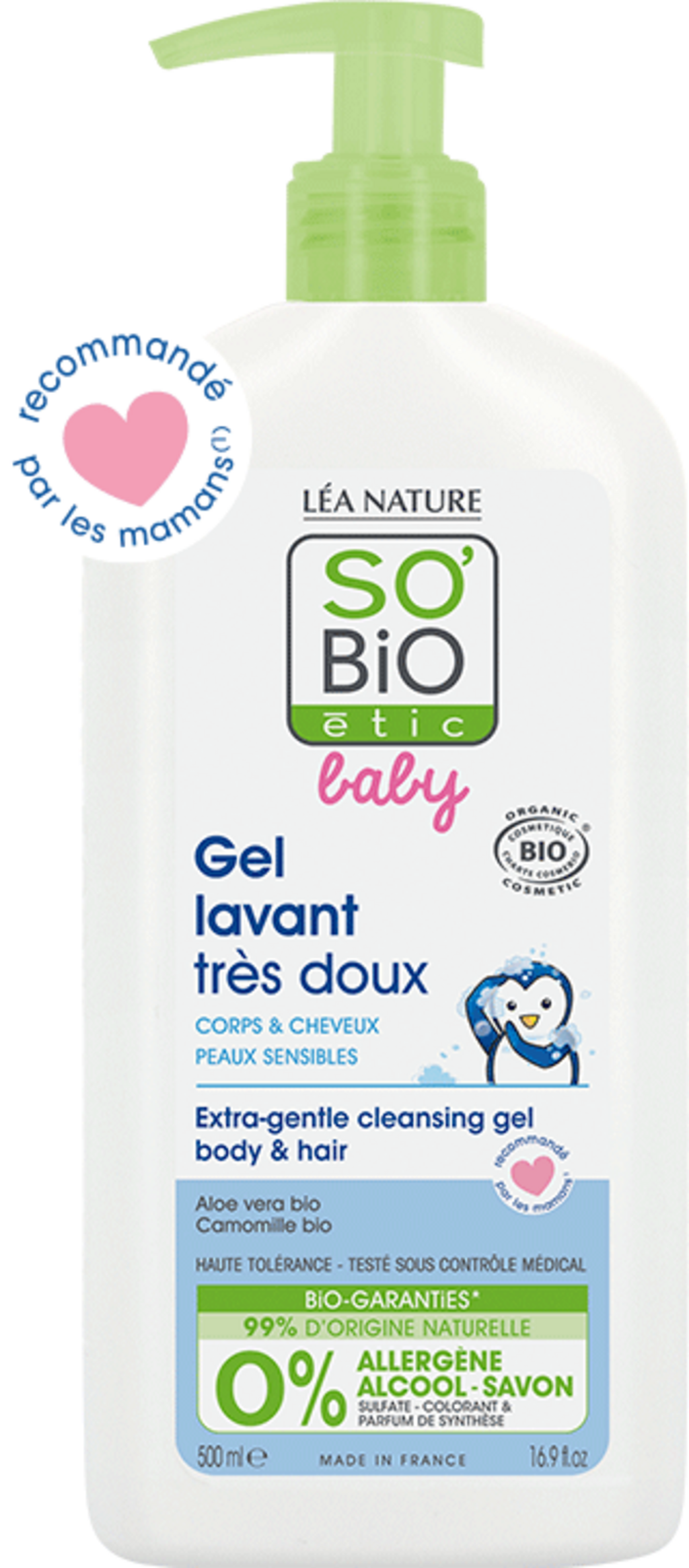 LÉA NATURE SO BiO étic Baby 2in1 Gentle Cleansing Gel & Shampoo - 500 ml