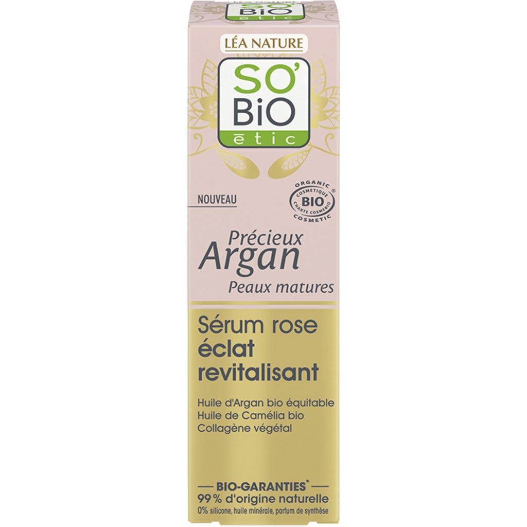 LÉA NATURE SO Bio étic Lift’Argan Serum – 99 % Natürlichen Ursprungs, Gegen Falten & Für Mehr Glanz, 30 Ml (Hergestellt In Frankreich)
