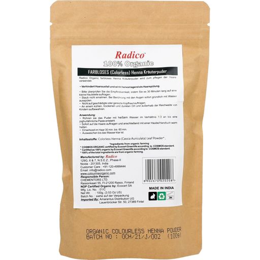 Radico Biologisch Cassiapoeder (neutrale henna) - 100 g