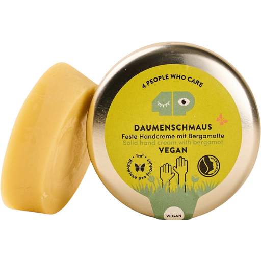 4 PEOPLE WHO CARE Feste Handcreme Veganer "Daumenschmaus" - Dose