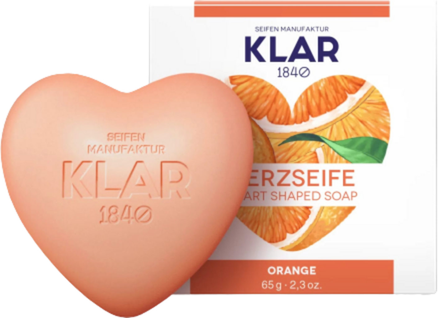 KLAR Herzseife Orange - 65 g