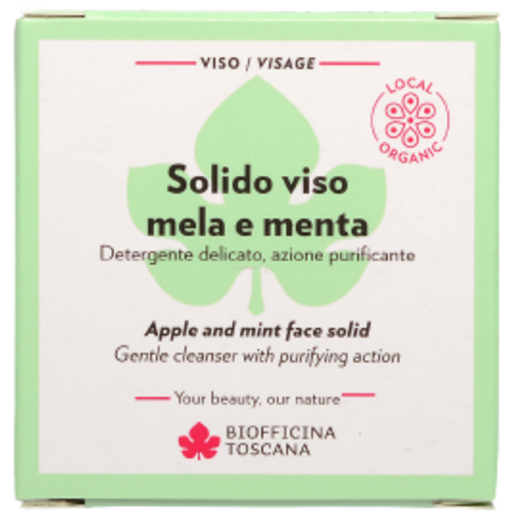 Biofficina Toscana Solid Face Cleanser, Apple & Mint - 50 g