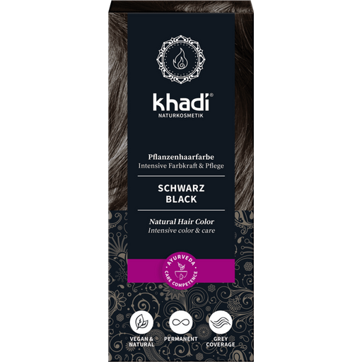 Khadi® Coloration Capillaire Végétale "Black" - 100 g