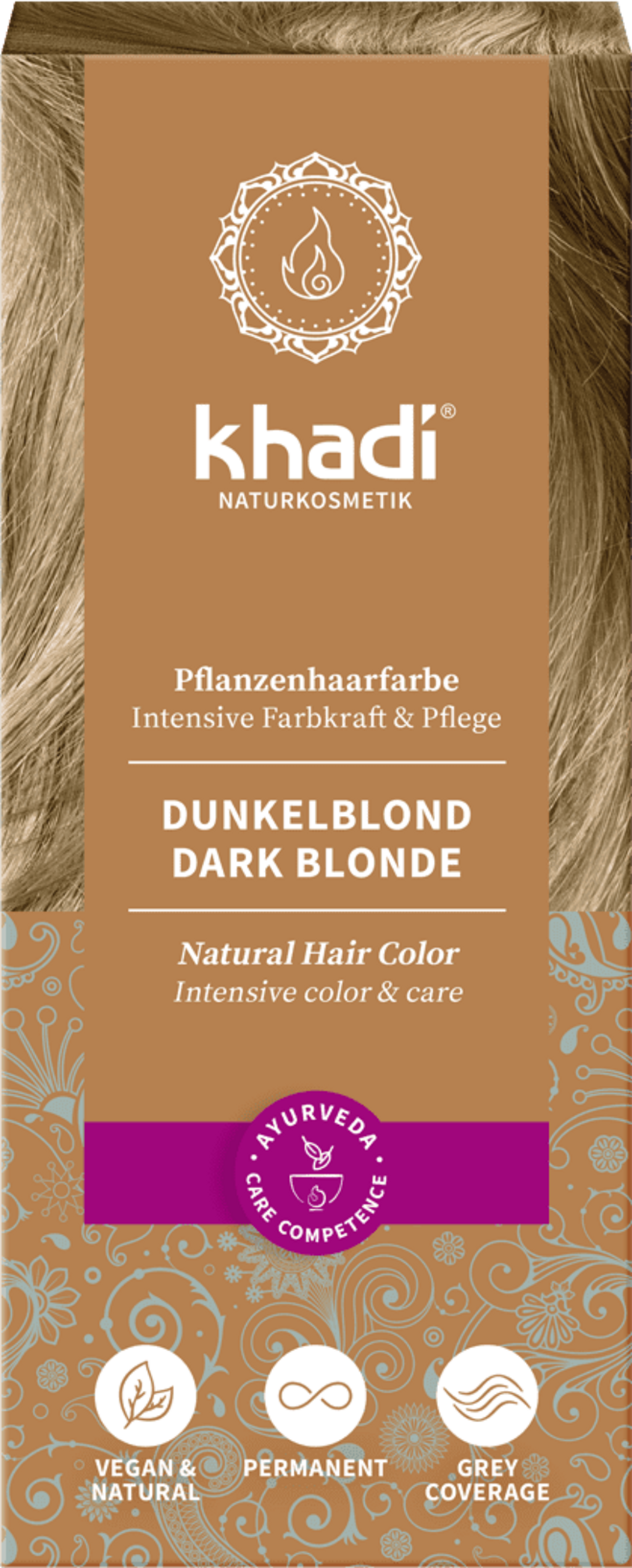 Khadi® Rastlinska barva za lase temna blond - 100 g
