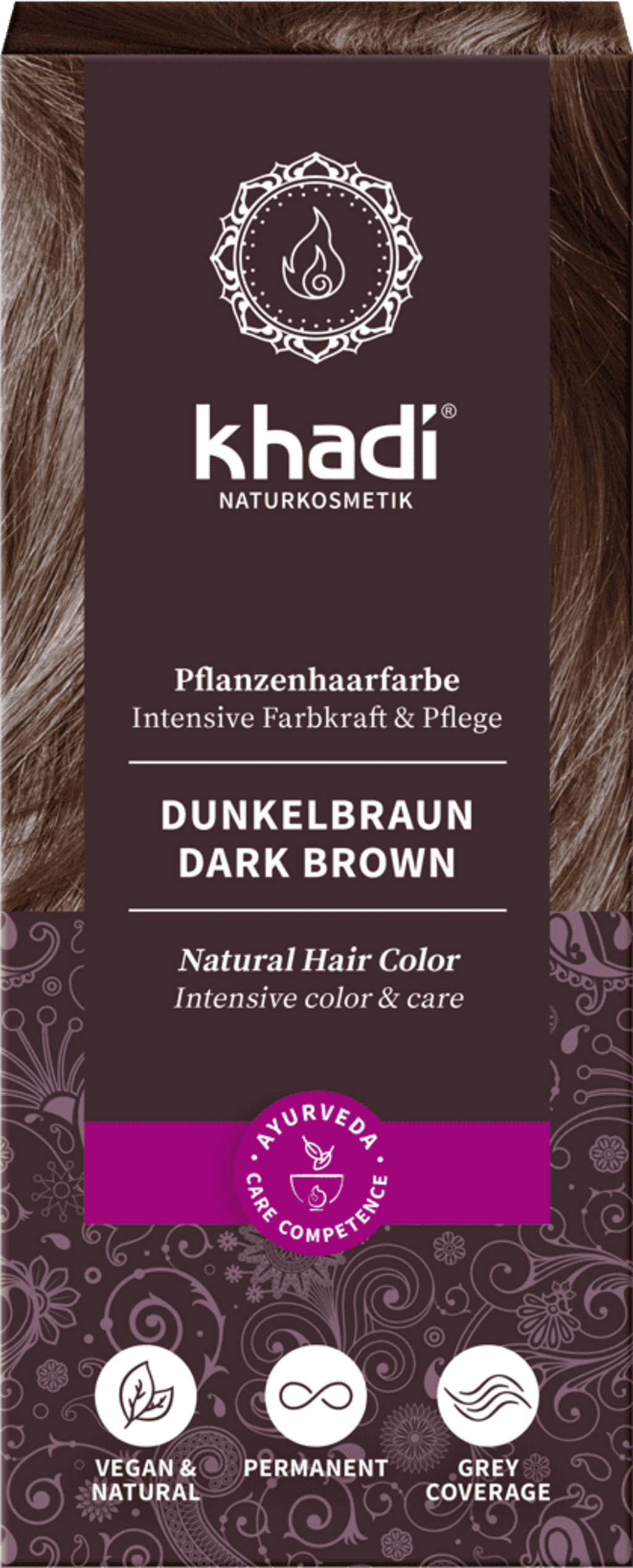 Khadi® Plantaardige Haarverf Dark Brown - 100 g