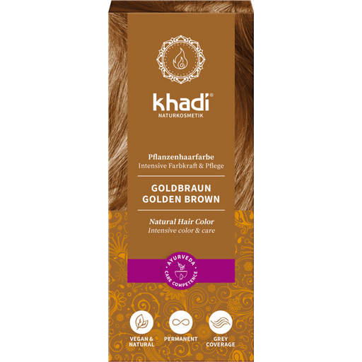 Khadi® Растителна боя за коса Златисто кафяво - 100 г