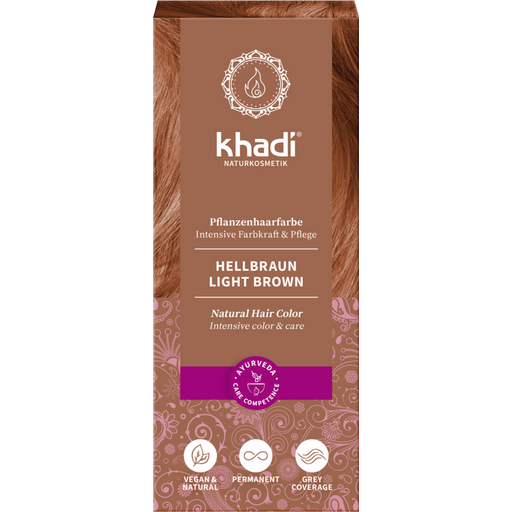Khadi® Farba roślinna do włosów jasny brąz - 100 g