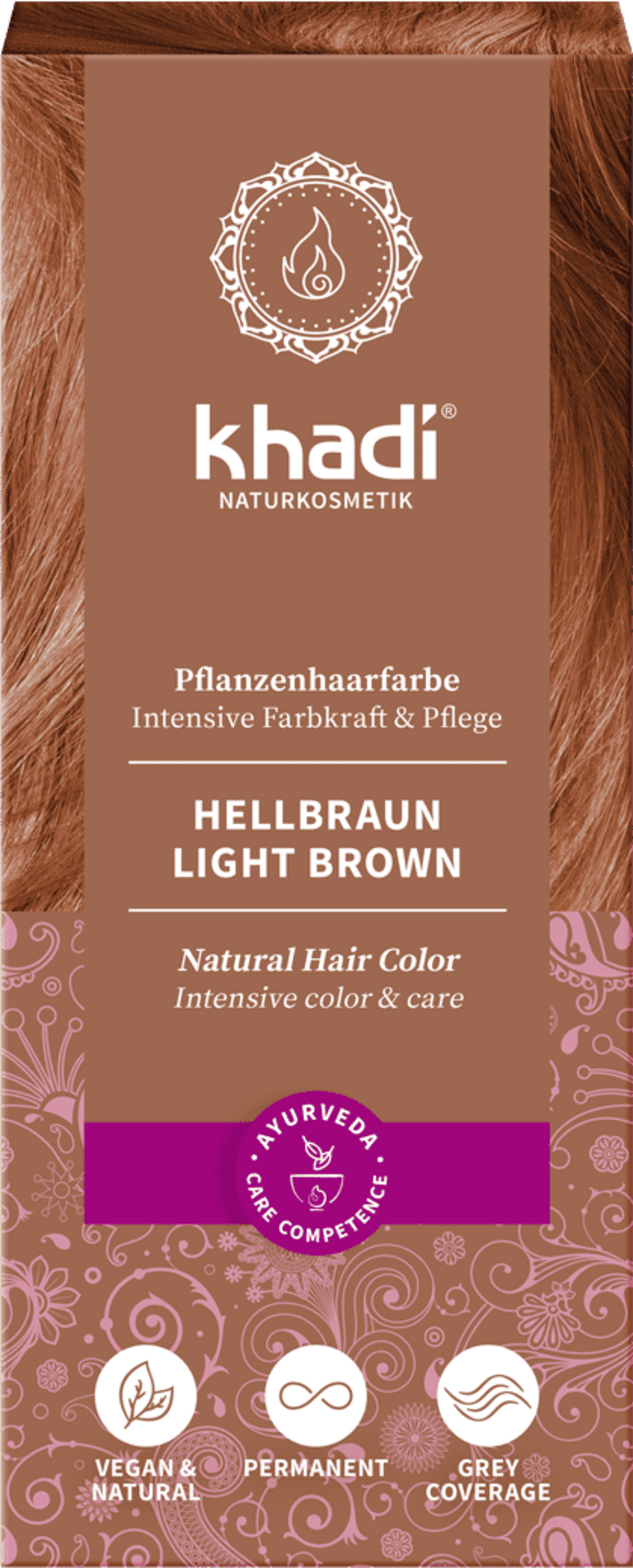 Khadi® Rastlinná farba na vlasy svetlohnedá - 100 g