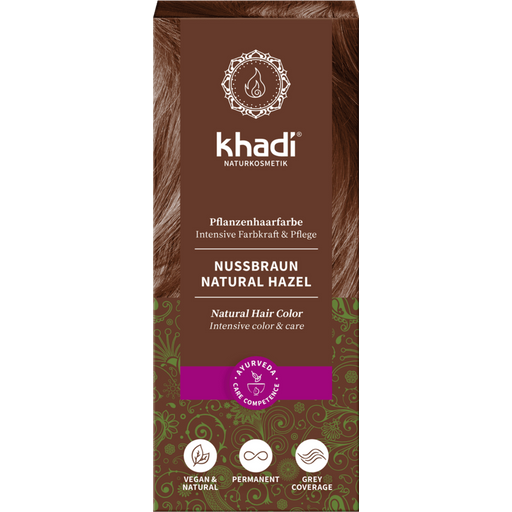 Khadi® Rastlinska barva za lase lešnikovo rjava - 100 g
