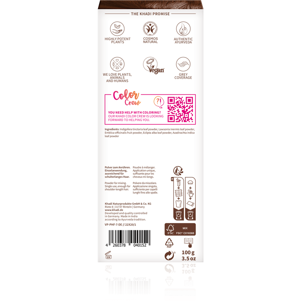 Khadi® Herbal Hair Colour Natural Hazel, 100 g Ecco Verde Online Shop