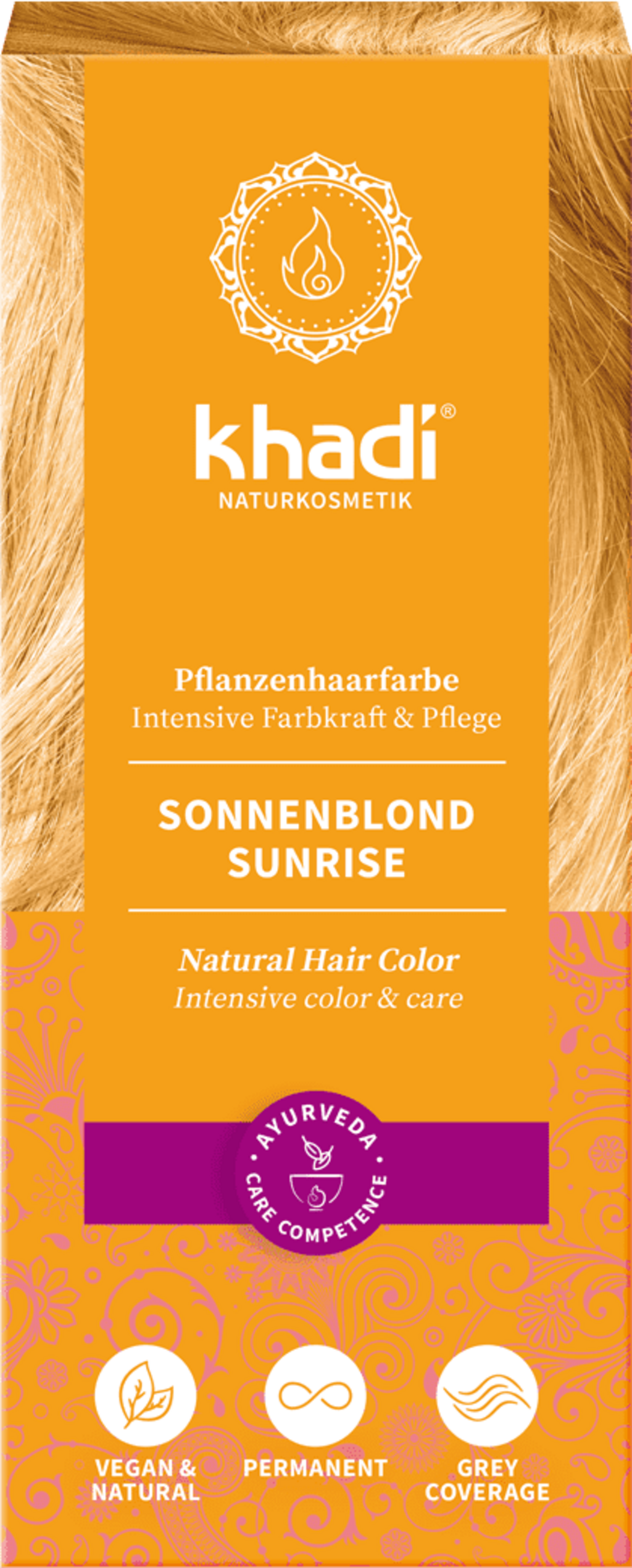 Khadi® Rastlinná farba na vlasy slnečná blond - 100 g