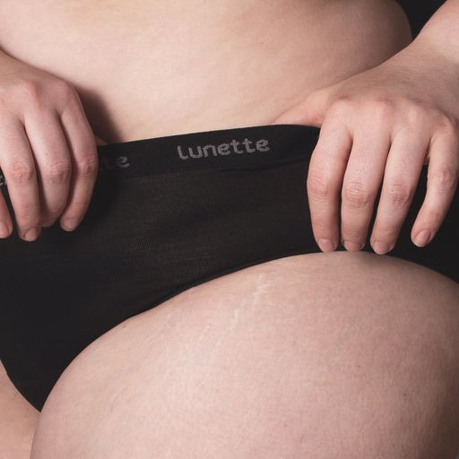 Lunette period panty. mustat kuukautisalushousut - XXL