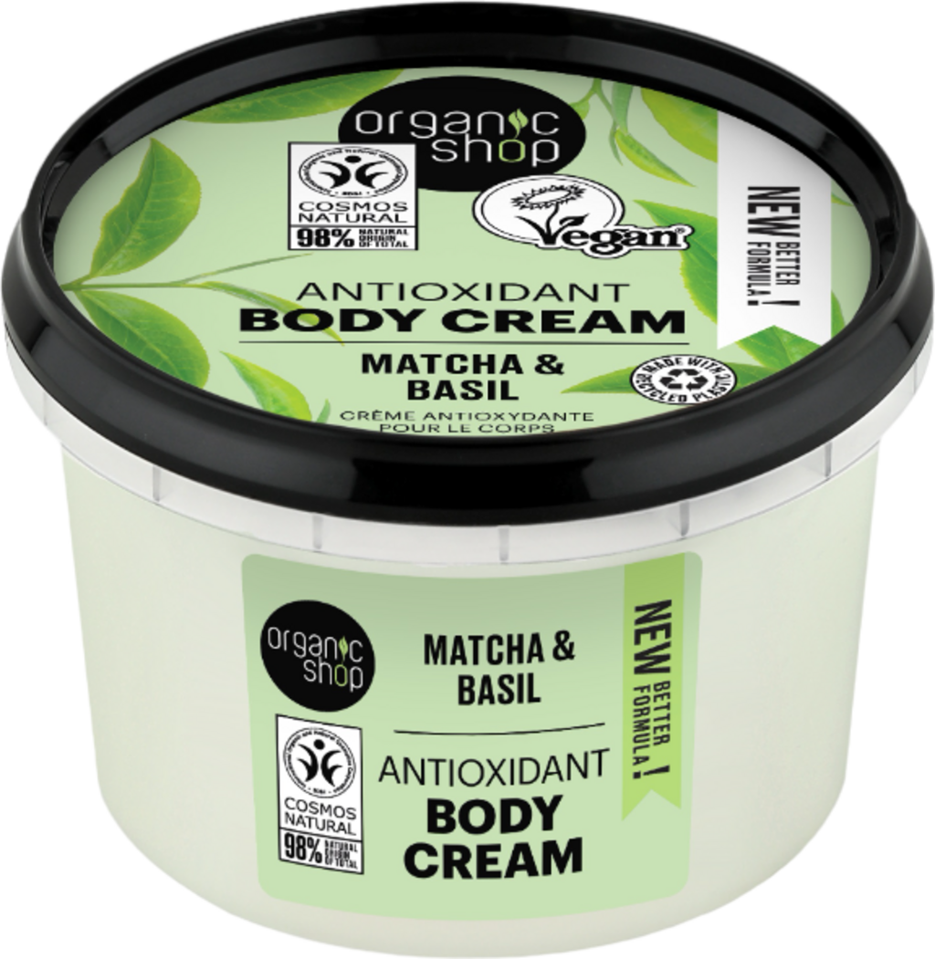 Organic Shop Matcha Basil Antioxidant Body Cream 250 ml Ecco