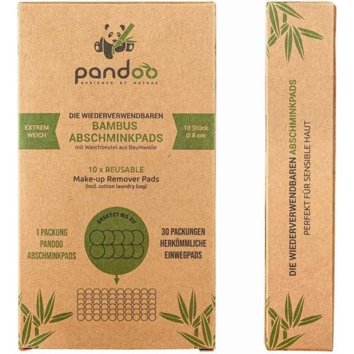 pandoo Disques Démaquillants en Bambou & Coton - 10 pièces