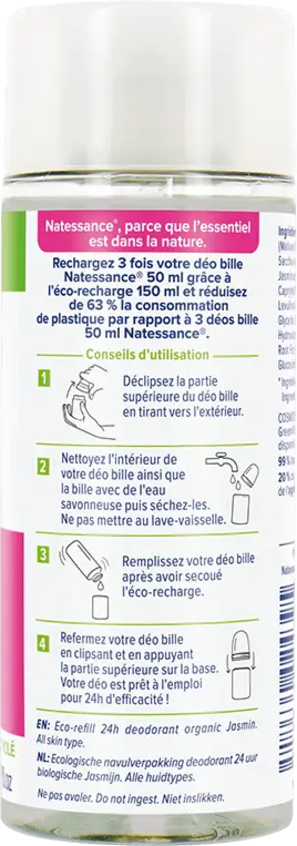 Natessance Jasmine Roll-on Deodorant  - 150 ml Refill