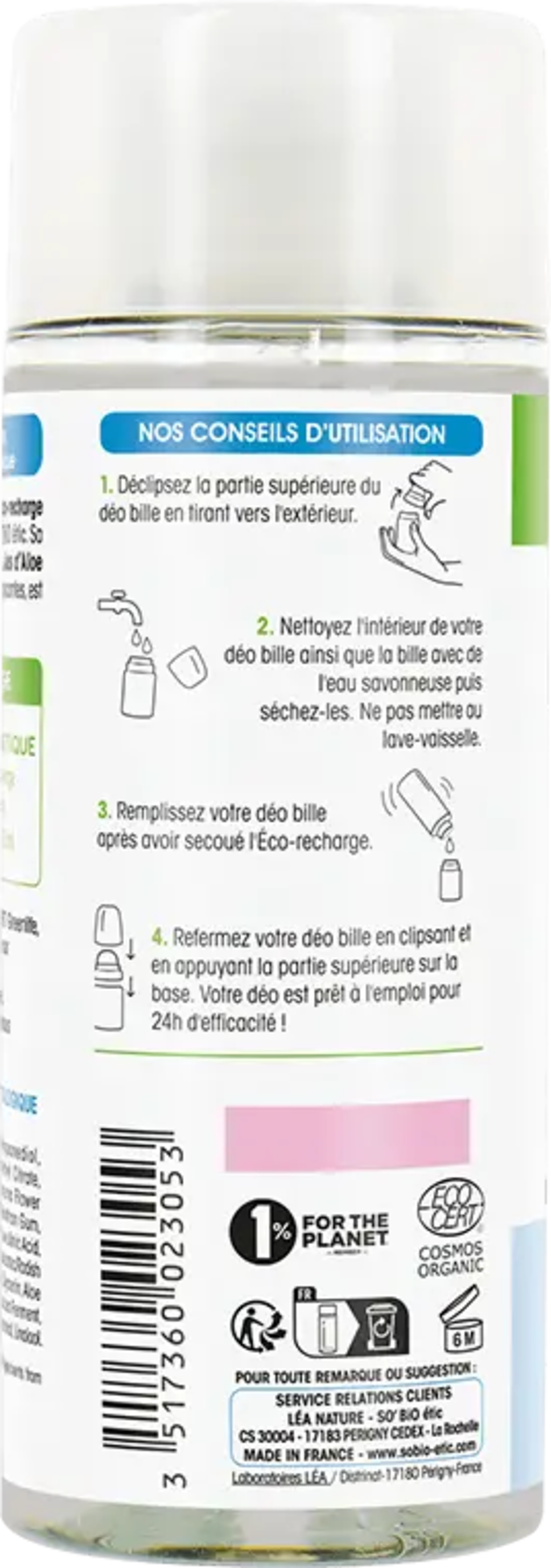 LÉA NATURE SO BiO étic Deo Roll-on Aloe Vera - Ricarica da 150 ml