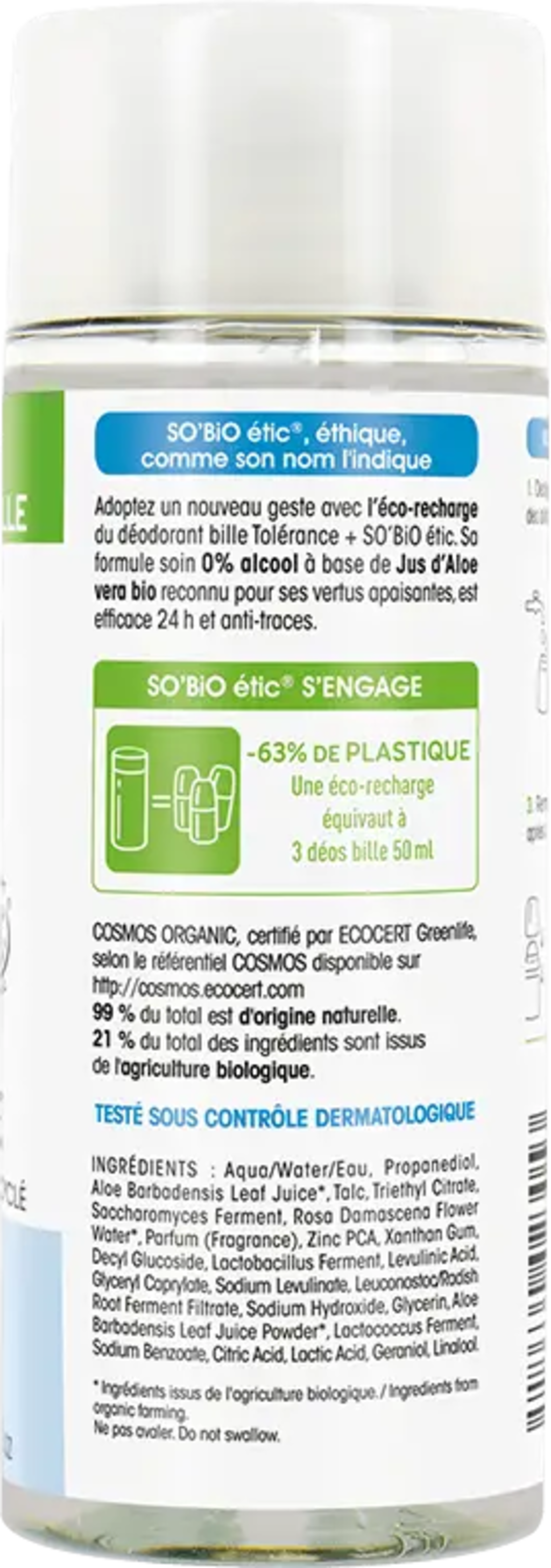 LÉA NATURE SO BiO étic Deo Roll-on Aloe Vera - Ricarica da 150 ml