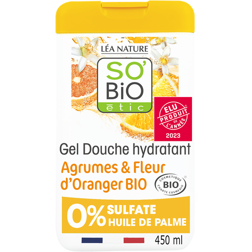 LÉA NATURE SO BiO étic Citrusgyümölcs és narancsvirág tusfürdő - 450 ml
