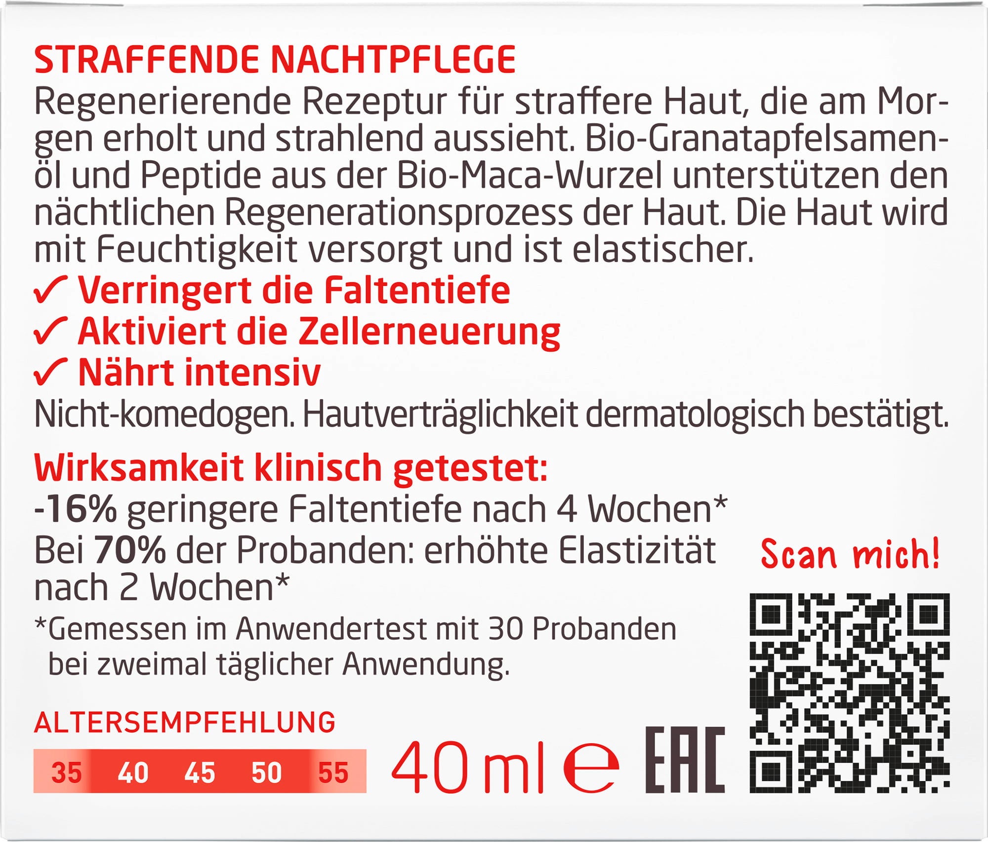 Pomegranate & Maca Peptides Firming Night Cream  - 40 ml