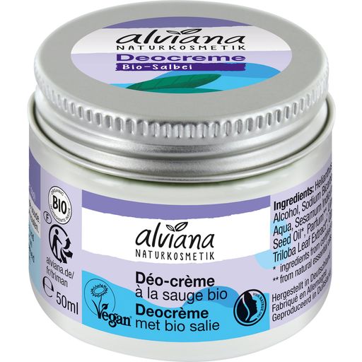 alviana Naturkosmetik Deodorante in Crema alla Salvia Bio - 50 ml