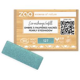 Zao Make up Refill Rectangle Eye Shadow - 127 Pearly Peacock Blue