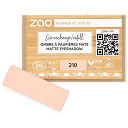 Zao Refill Rectangle Eye Shadow - 210 Matt Peachy Pink