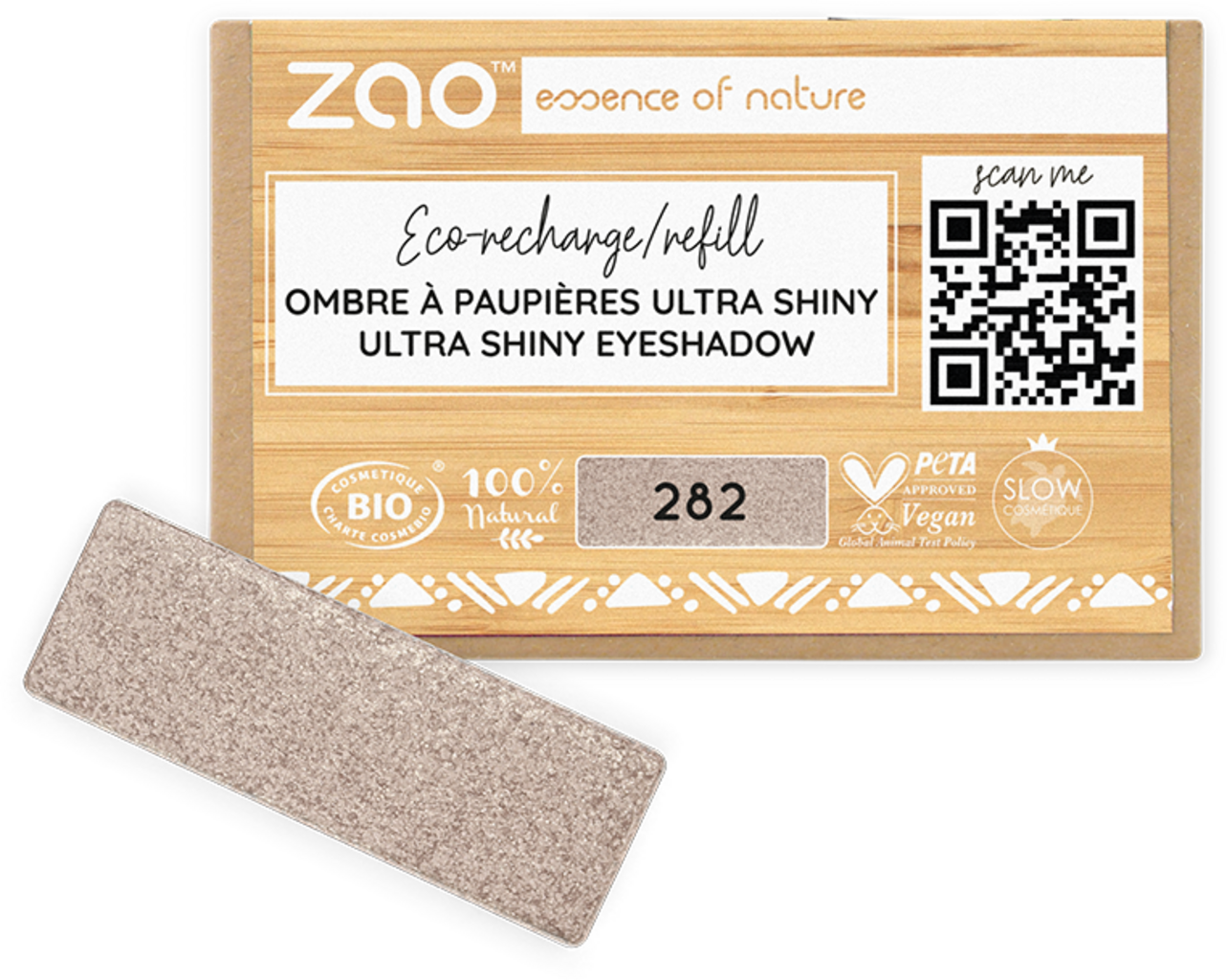 Refill Rectangle Eye Shadow, 282 Ultra Shiny Lilac Silver (1.3 g)