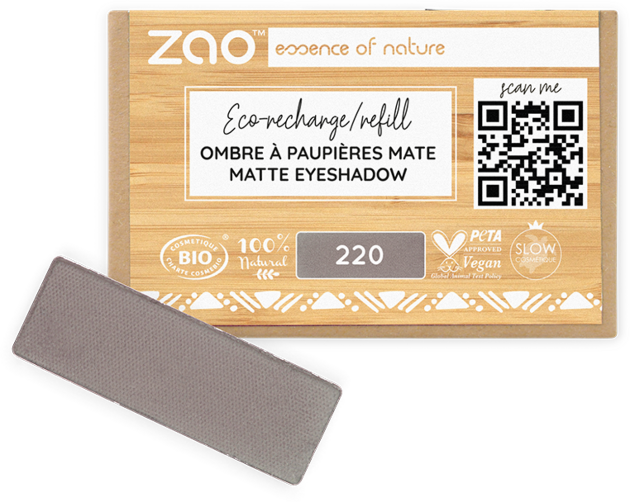 Recharge Ombre à Paupières Rectangle, 220 Taupe Grey (1.3 g)