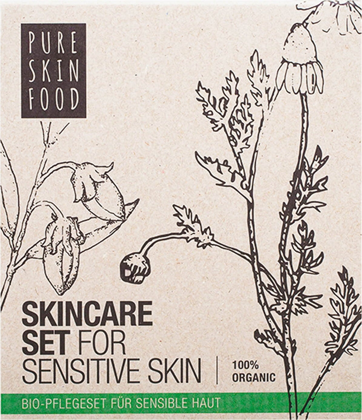 PURE SKIN FOOD Organic Skincare Set for Sensitive Skin - 1 set