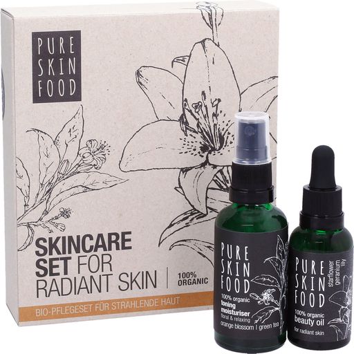 PURE SKIN FOOD Organic Skincare Set For Radiant Skin - 1 setti