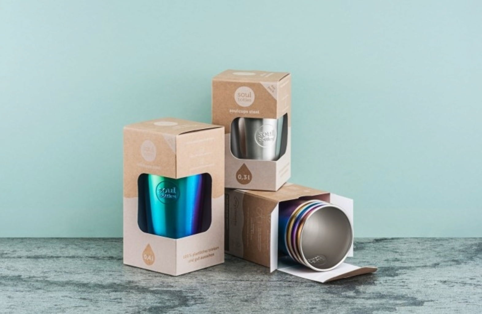 Soulbottle Soulcup Steel - 4 x objem 0,4 l