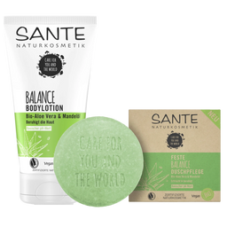 SANTE Naturkosmetik BALANCE Solid Shampoo & Body Lotion Set  - 1 set