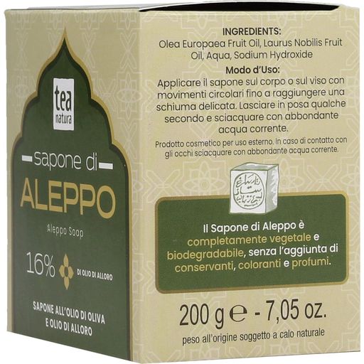 TEA Natura Aleppo-saippua, 16% laakerinlehtiöljyä - 200 g