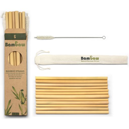 Bambaw Caja de Pajitas de Bambú - 12 x 22 cm