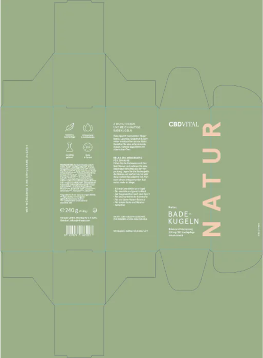 CBD-Vital Relax Bath Bombs - 1 Pkg
