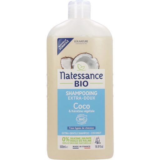 Hellävarainen shampoo kookos ja keratiini - 500 ml