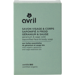 Avril Cold Saponified Face & Body Soap - Géranium & Sauge