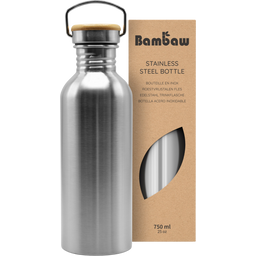 Bambaw Stainless Steel Bottle, 750 ml  - Natural Steel
