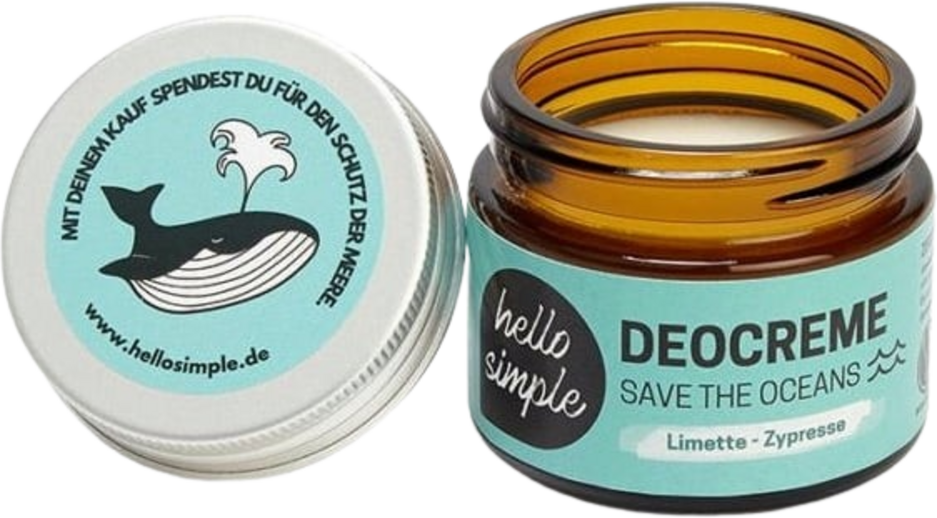 hello simple "Save the Oceans" Deocreme Limette Zypresse - 50 g