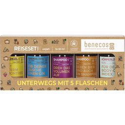 benecosBIO Комплект за пътуване "Unterwegs mit 5 Flaschen"