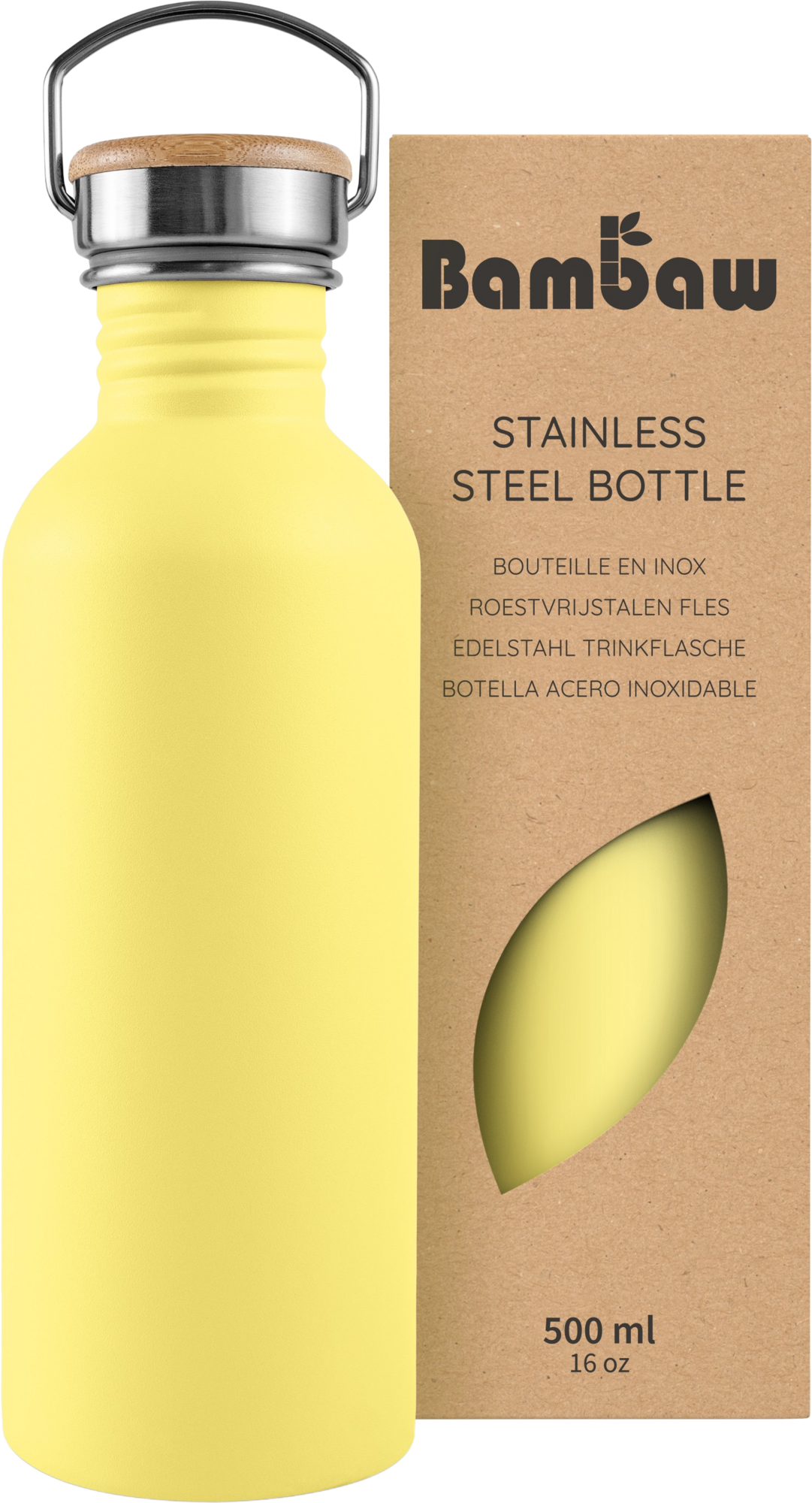 Bambaw Edelstahlflasche 500 ml - Yellow Beam