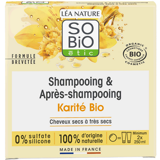 LÉA NATURE SO BiO étic 2in1 Festes Shampoo & Spülung Sheabutter - 65 g