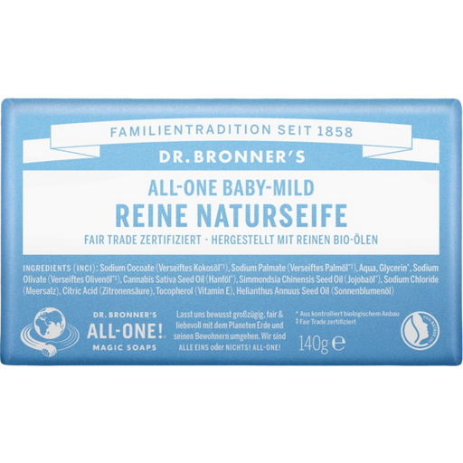 Dr. Bronner's Pastilla de Jabón Neutro Delicado - 140 g