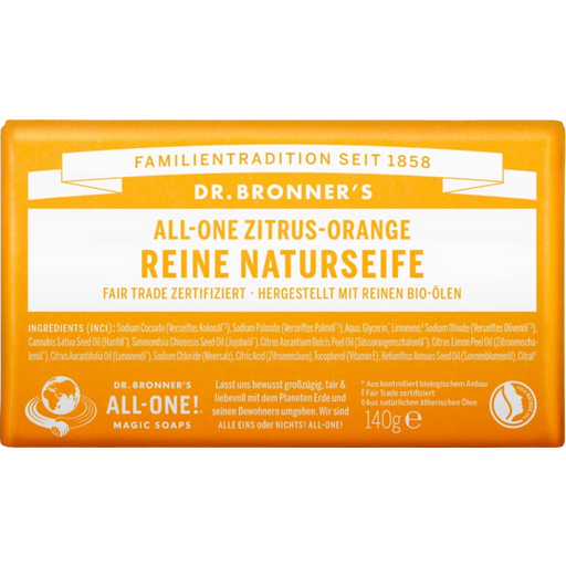 Dr. Bronner's Citrus and Orange Bar Soap - 140 g