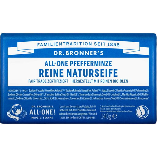 Dr. Bronner's Bar Soap Pepparmint - tvål - 140 g