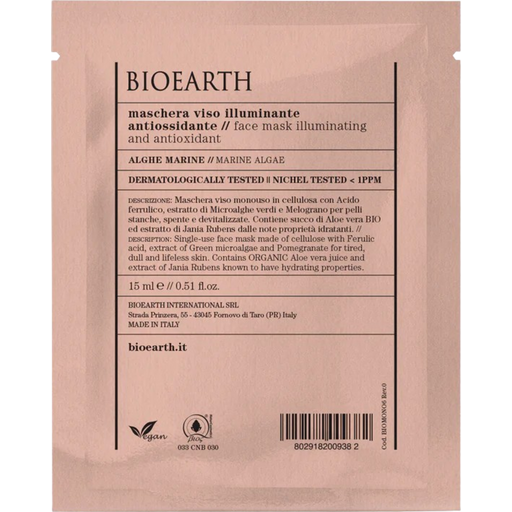 bioearth Maschera Viso Illuminante Antiossidante - 15 ml