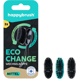 happybrush Eco Change Utbytbara Borstar - 3 st.